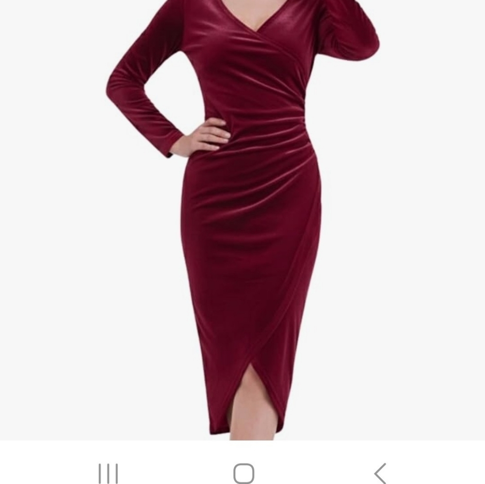 Elegant Burgundy Velvet Dress